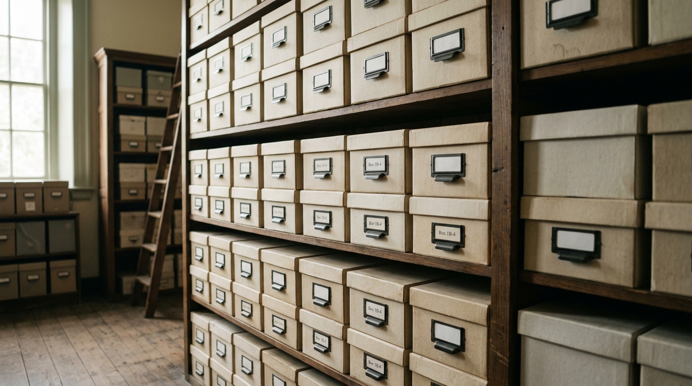 Archive boxes, standing in for where the club's data is stored